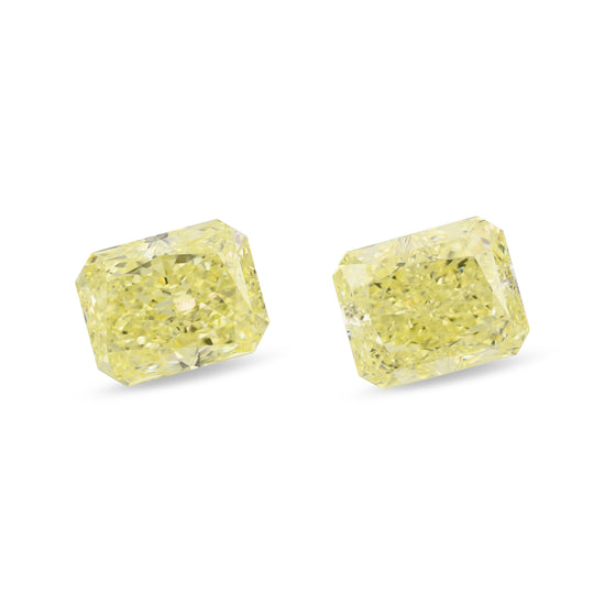4.08 Carat Fancy Light Yellow Radiant Diamonds VVS2 GIA Pair
