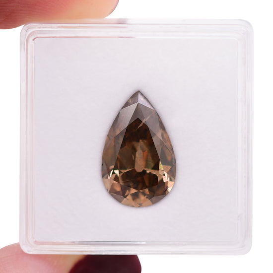 4.24 Carat Fancy Dark Orange Brown Pear Diamond (SI2) GIA