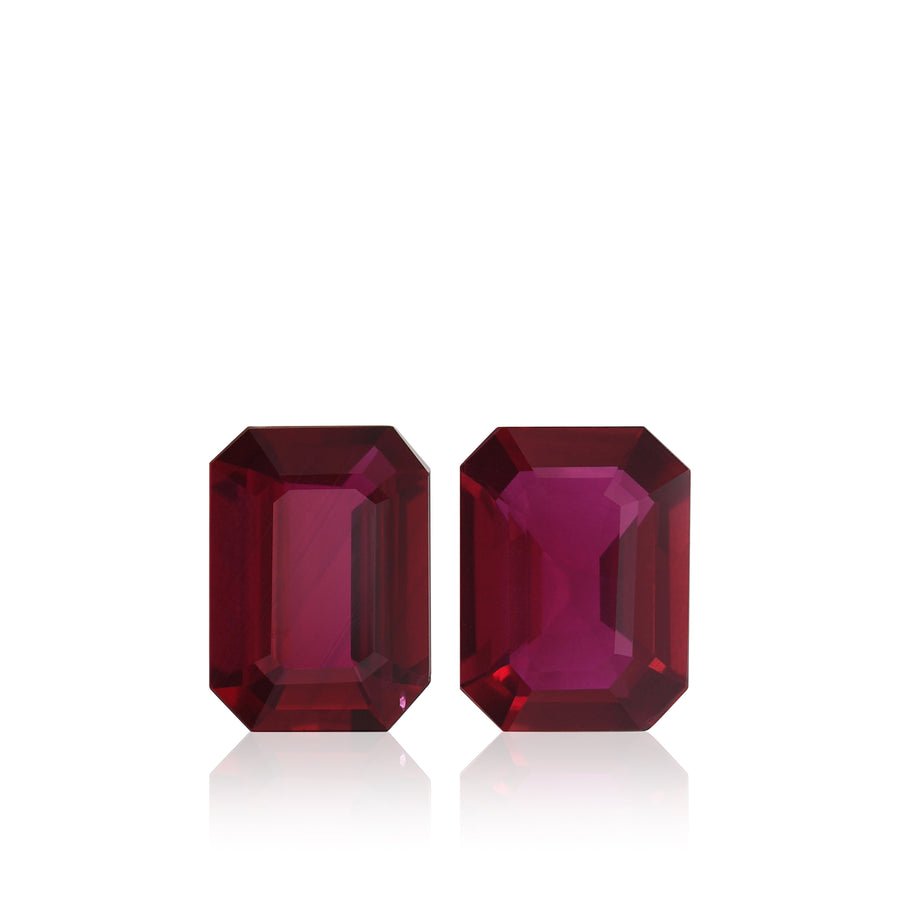 Pair of 4.44 Carat Red MOZAMBIQUE Emerald Rubies CD