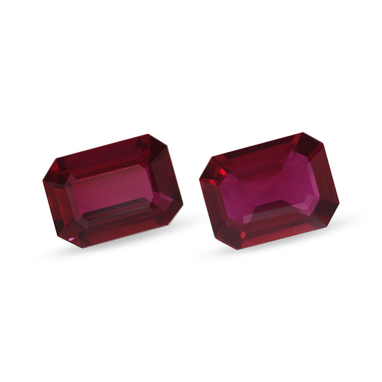 Pair of 4.44 Carat Red MOZAMBIQUE Emerald Rubies CD
