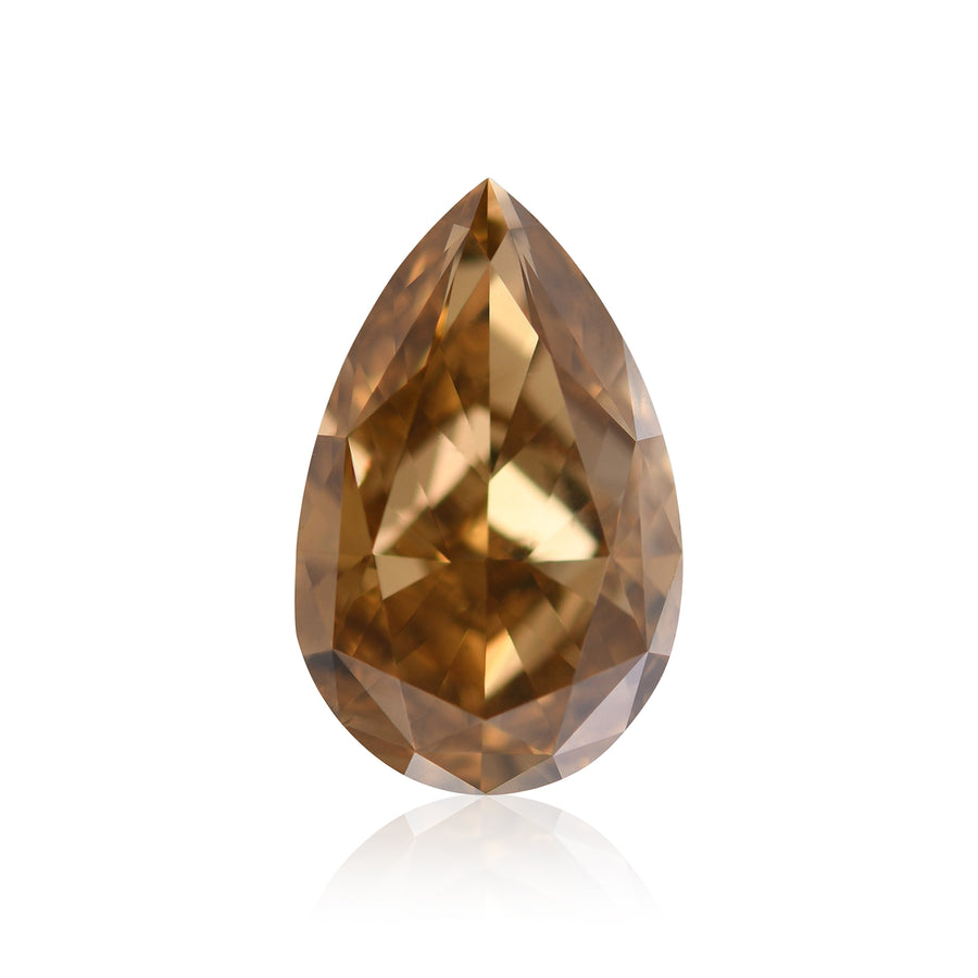 4.52 Carat Fancy Deep Brown Yellow Pear Diamond SI2 GIA
