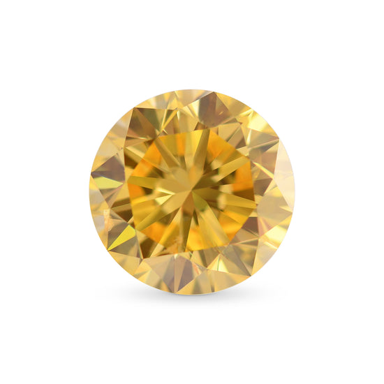 4.74 Carat Fancy Vivid Orangy Yellow Round Diamond SI2 GIA