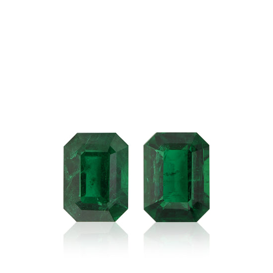 4.95 Carat Octagon Zambian Emeralds GRS Pair