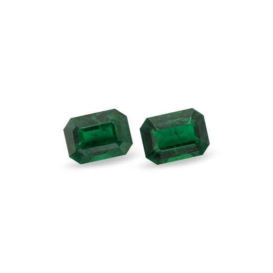 4.95 Carat Octagon Zambian Emeralds GRS Pair