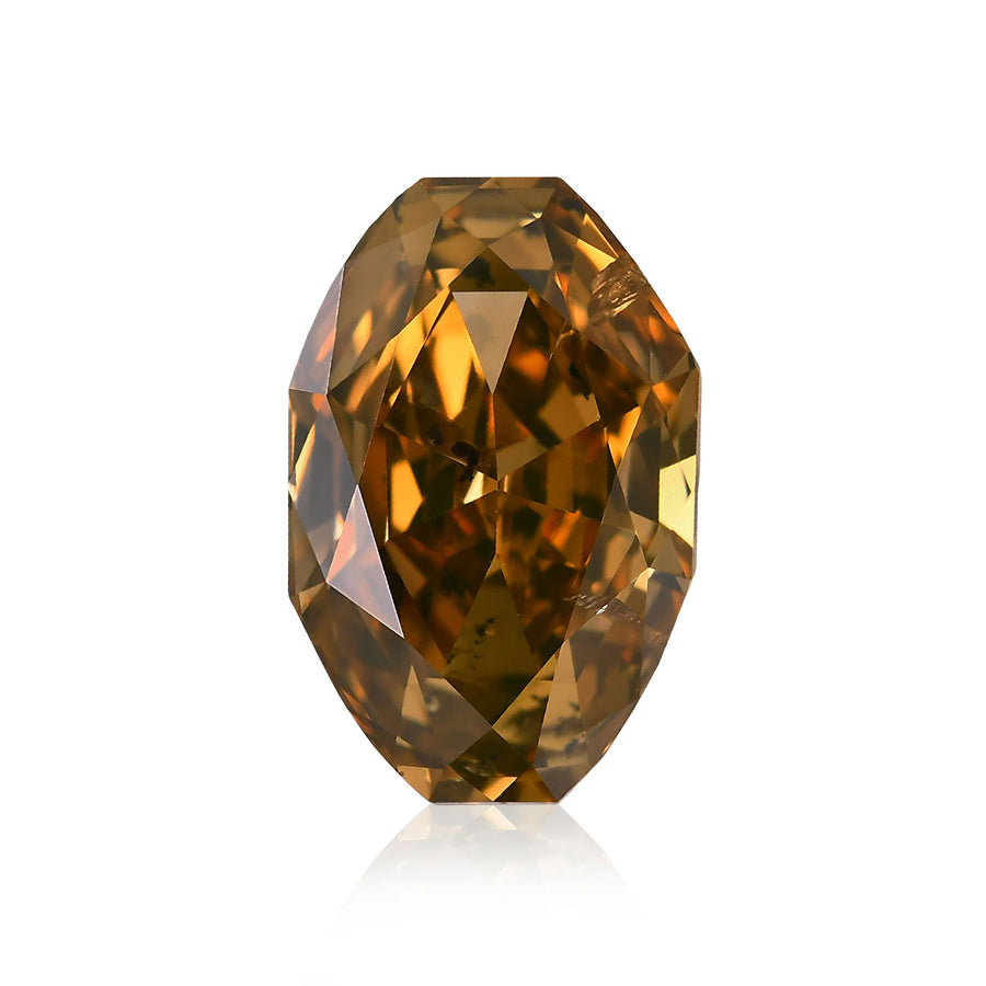 2.45 Carat Fancy Deep Brown Yellow Oval Diamond (I1) GIA