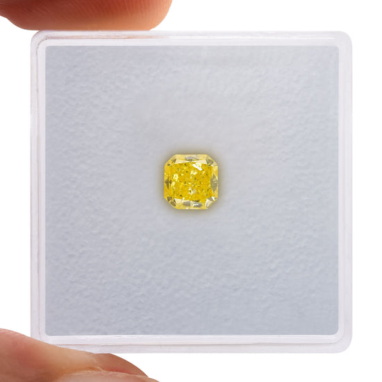 0.51 Carat Fancy Vivid Yellow Radiant Diamond (SI1) GIA