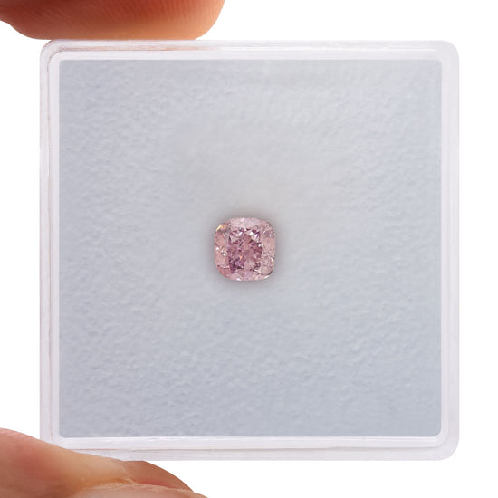 0.50 Carat Fancy Pink Purple Cushion Diamond SI1 GIA