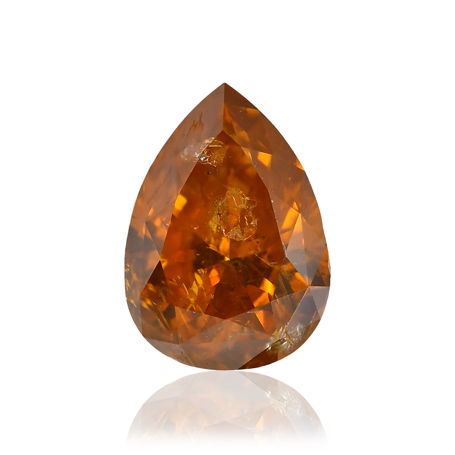 1.01 Carat Fancy Deep Yellowish Orange Pear Diamond (SI2) GIA
