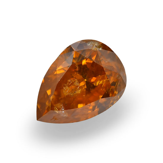 1.01 Carat Fancy Deep Yellowish Orange Pear Diamond (SI2) GIA