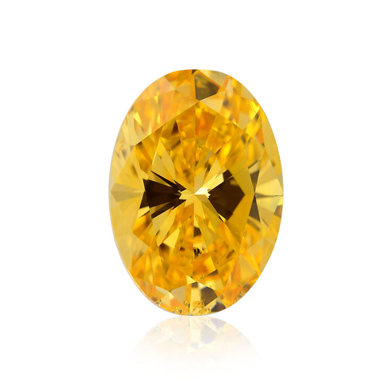 Diamante Ovale Giallo Arancio Intenso Fantasia SI2 GIA da 1,77 carati