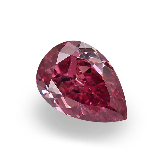0.70 Carat Fancy Purplish Red Pear Diamond SI1 GIA