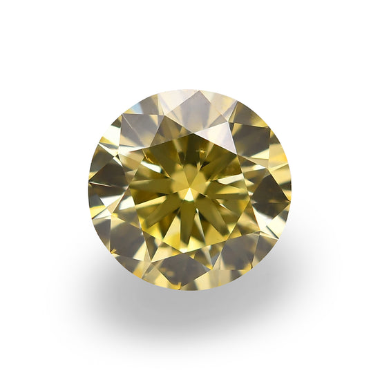 0.42 Carat Fancy Intense Yellow Round Brilliant Diamond SI1 GIA
