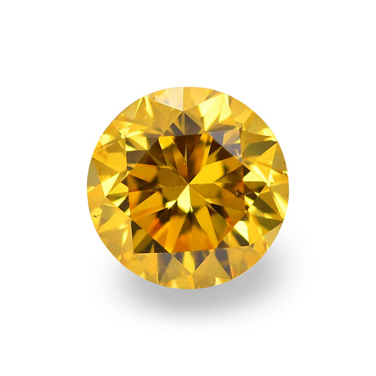 0.43 Carat Fancy Vivid Orangy Yellow Round Brilliant Diamond SI1 GIA