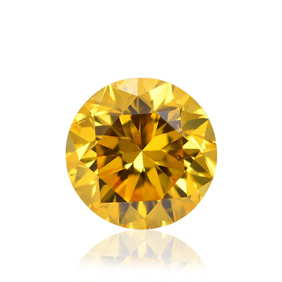 0.43 Carat Fancy Vivid Orangy Yellow Round Brilliant Diamond SI1 GIA