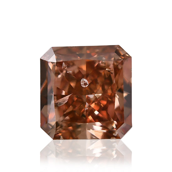 0.48 Carat Fancy Deep Orangy Pink Radiant Diamond (I1) GIA