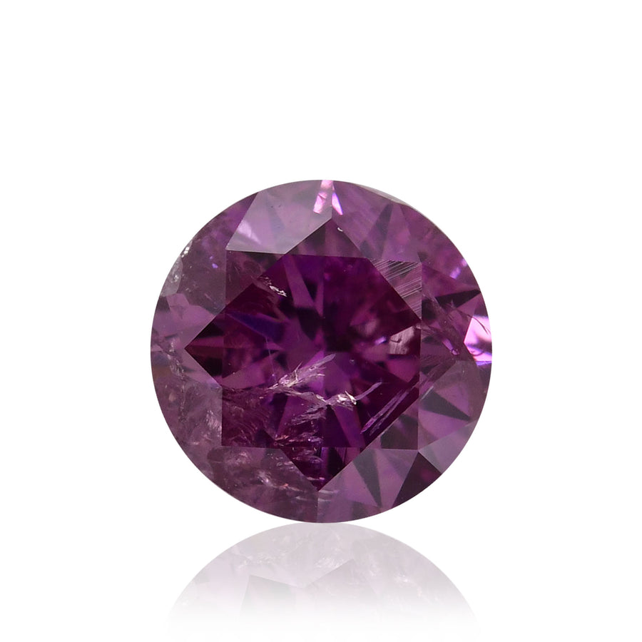 Diamante rotondo Fancy Deep Pink Purple da 0,43 carati (I2) GIA