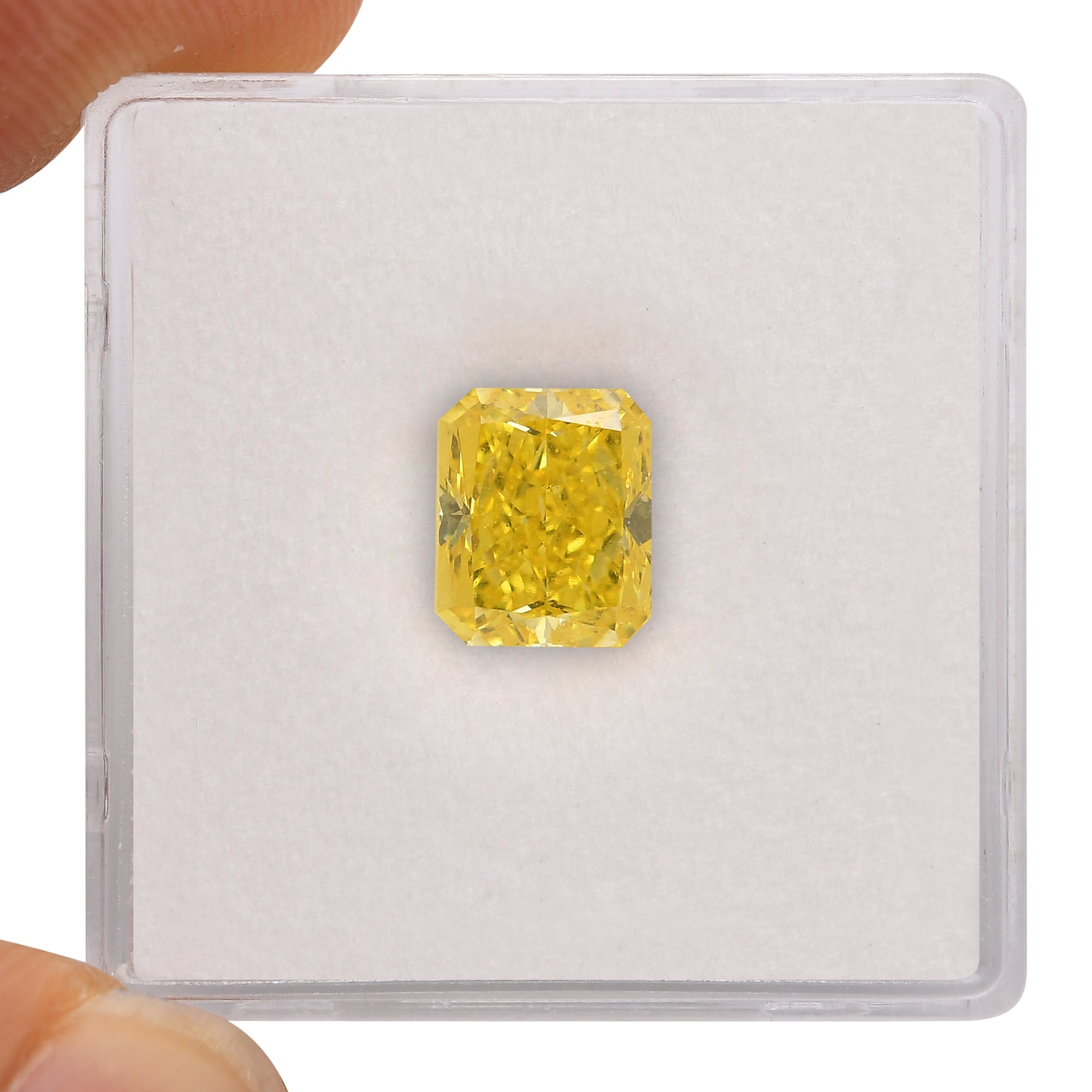 2.10 Carat Fancy Vivid Yellow Radiant Diamond SI2 GIA | LEIBISH