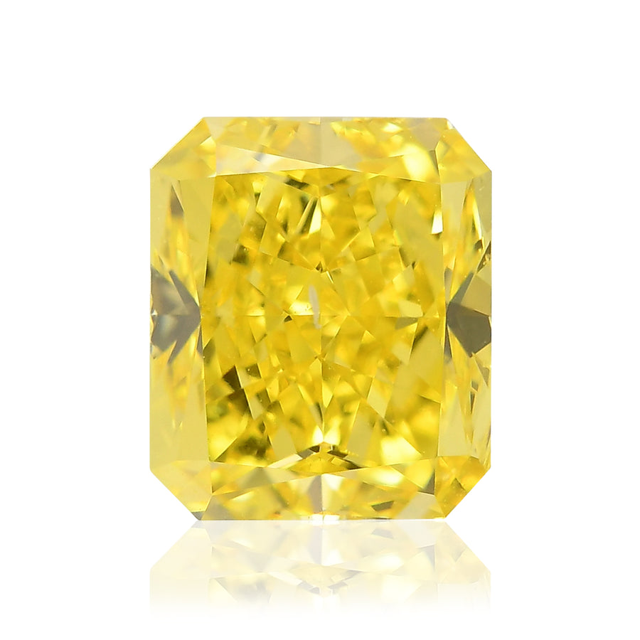 Diamante Radiant Giallo Fancy Vivid da 2,10 Carati SI2 GIA