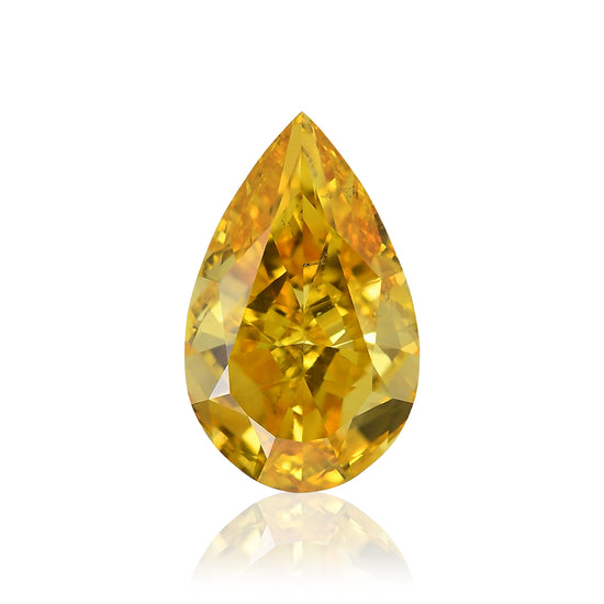 1.01 Carat Fancy Vivid Orange Yellow Pear Diamond SI1 GIA