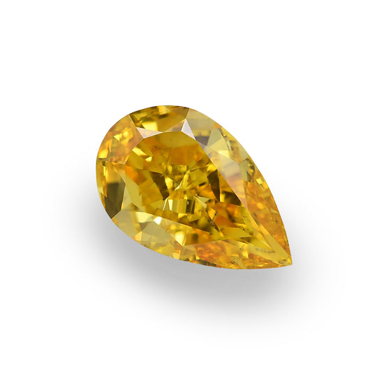 1.01 Carat Fancy Vivid Orange Yellow Pear Diamond SI1 GIA