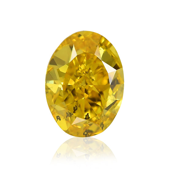 0.91 Carat Fancy Vivid Yellow Oval Diamond SI2 GIA