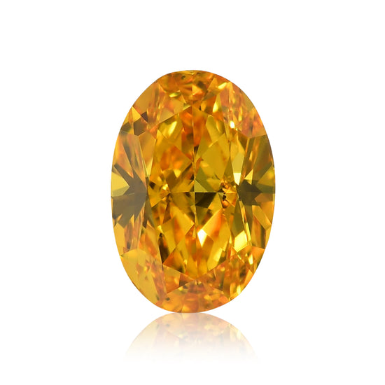 0.70 Carat Fancy Vivid Orange Yellow Oval Diamond SI1 GIA