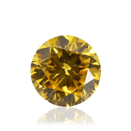 0.51 Carat Fancy Vivid Orangy Yellow Round Brilliant Diamond SI1 GIA