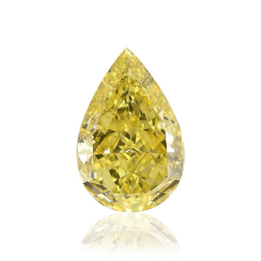 2.38 Carat Fancy Intense Yellow Pear Diamond SI1 GIA