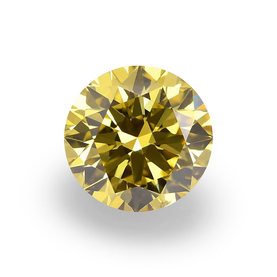2.01 Carat Fancy Deep Brownish Greenish Yellow Round Brilliant Diamond VS2 GIA