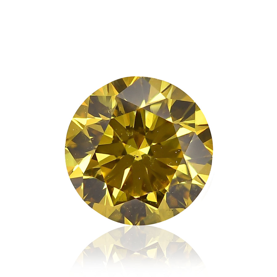0.58 قيراط ألماسة مستديرة لامعة Fancy Deep Brownish Yellow بدرجة نقاء SI1 من GIA