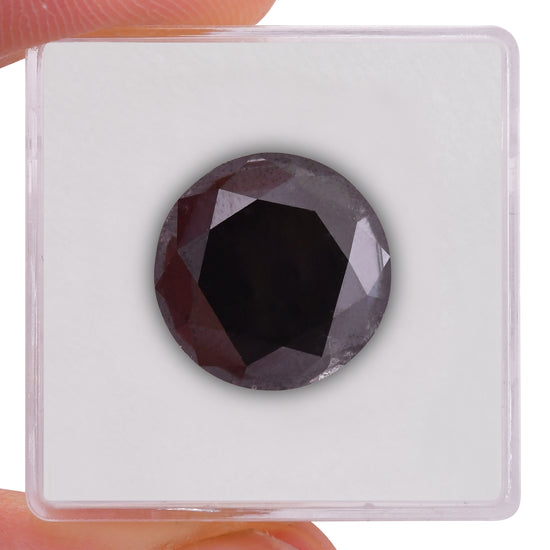 10.23 Carat Fancy Black Round Brilliant Diamond  GIA