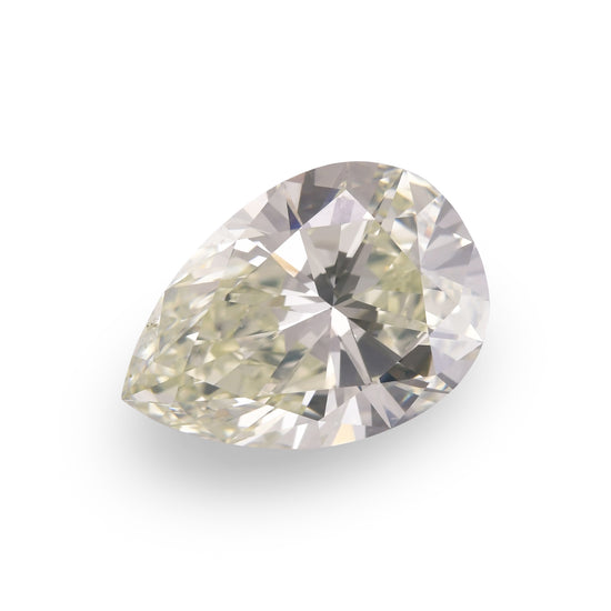 4.13 Carat Light Yellow Green Pear Diamond VS1 GIA