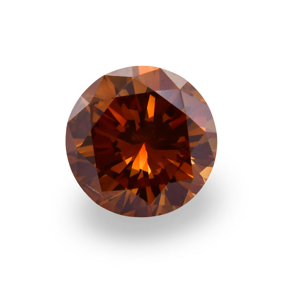 Diamante Rotondo a Taglio Brillante Fantasia Marrone Arancio Intenso da 1,53 Carati SI2 GIA