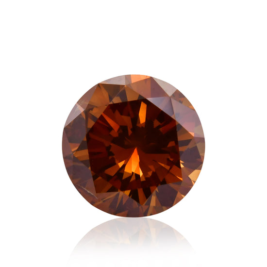 Diamante Rotondo a Taglio Brillante Fantasia Marrone Arancio Intenso da 1,53 Carati SI2 GIA