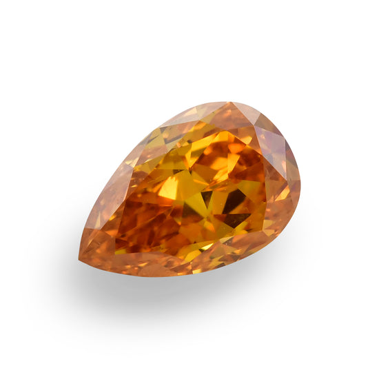 0.39 Carat Fancy Deep Yellow Orange Pear Diamond (SI1) GIA
