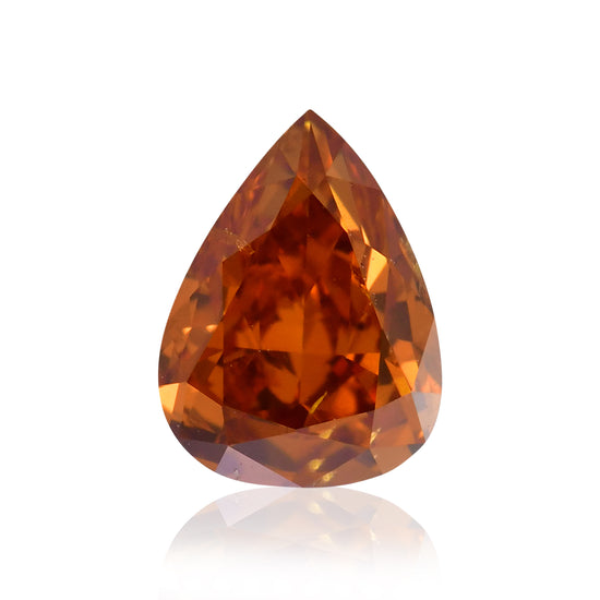 0.40 Carat Fancy Deep Yellowish Orange Pear Diamond (SI2) GIA