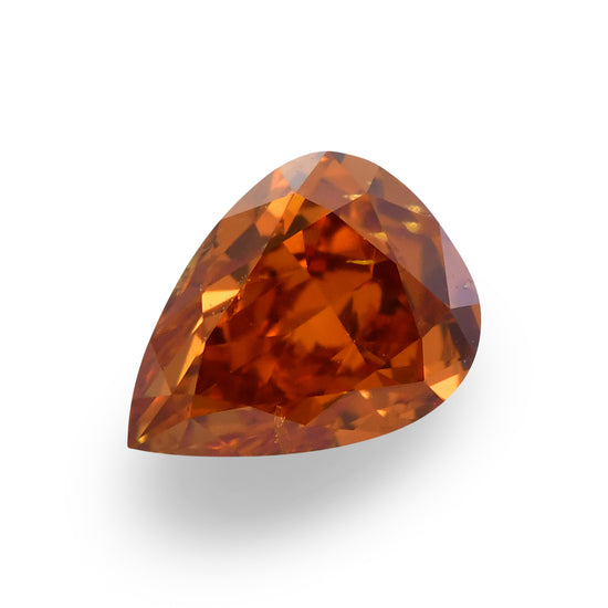 0.40 Carat Fancy Deep Yellowish Orange Pear Diamond (SI2) GIA