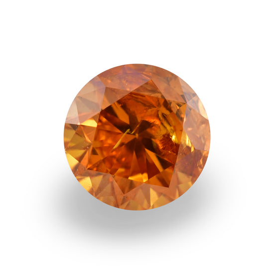0.40 Carat Fancy Deep Yellowish Orange Round Brilliant Diamond (I1) GIA