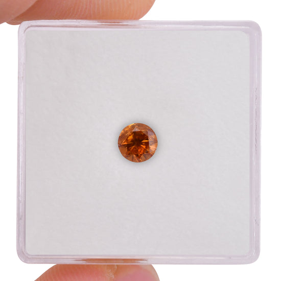 0.40 Carat Fancy Deep Yellowish Orange Round Brilliant Diamond (I1) GIA