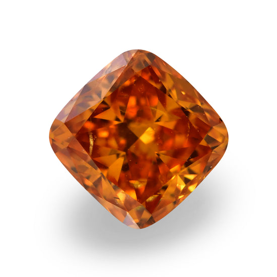 0.41 Carat Fancy Deep Yellow Orange Cushion Diamond I1 GIA