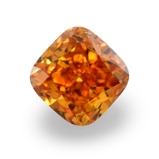 0.51 Carat Fancy Deep Yellowish Orange Cushion Diamond I1 GIA