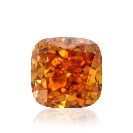 0.51 Carat Fancy Deep Yellowish Orange Cushion Diamond I1 GIA