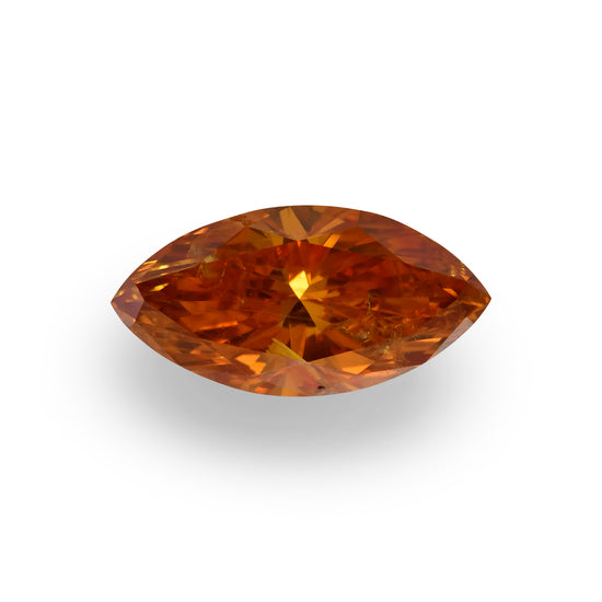 1.09 Carat Fancy Deep Yellowish Orange Marquise Diamond (I1) GIA