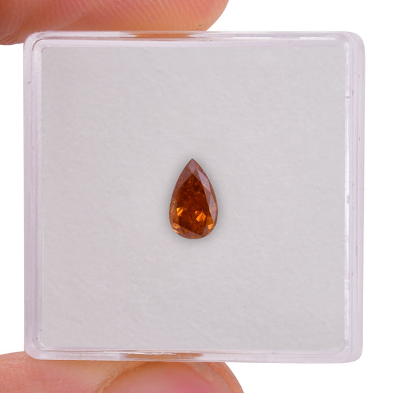 0.56 Carat Fancy Deep Brownish Yellowish Orange Pear Diamond (SI2) GIA