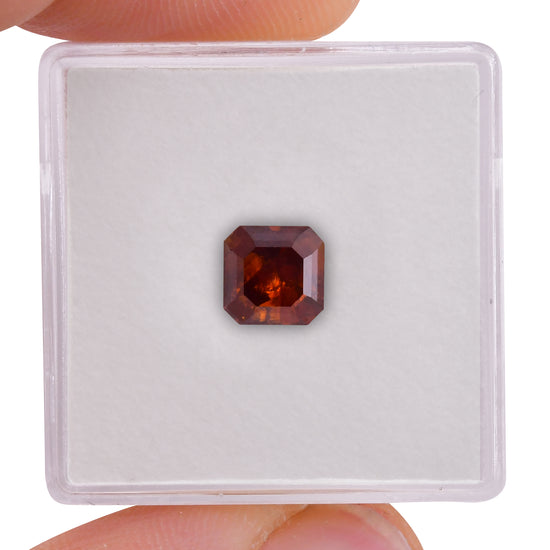 1.32 Carat Fancy Deep Brownish Orange Emerald Diamond (I2) GIA