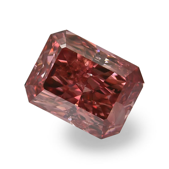 0.89 Carat Fancy Red Radiant Diamond (I1) GIA