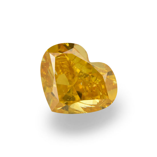 1.45 Carat Fancy Intense Orange Yellow HEART Diamond (SI2) GIA