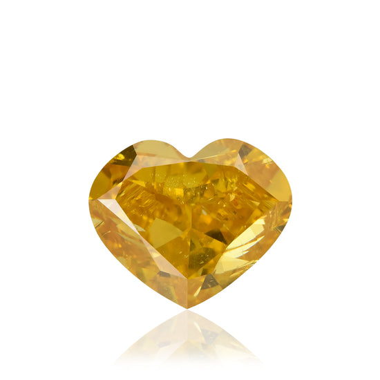1.45 Carat Fancy Intense Orange Yellow HEART Diamond (SI2) GIA