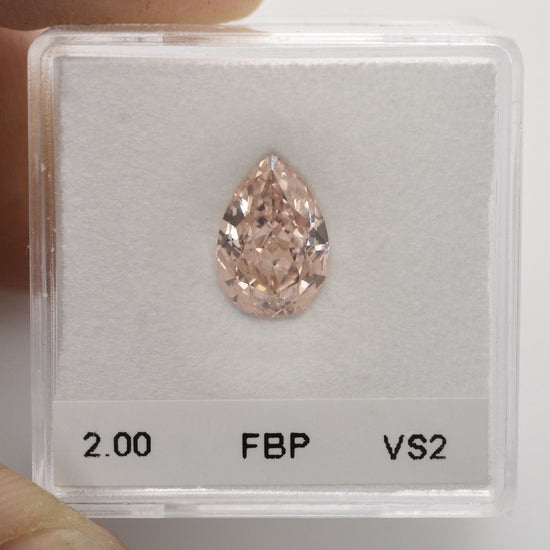 2.00 Carat Fancy Brown Pink Pear Diamond VS2 GIA
