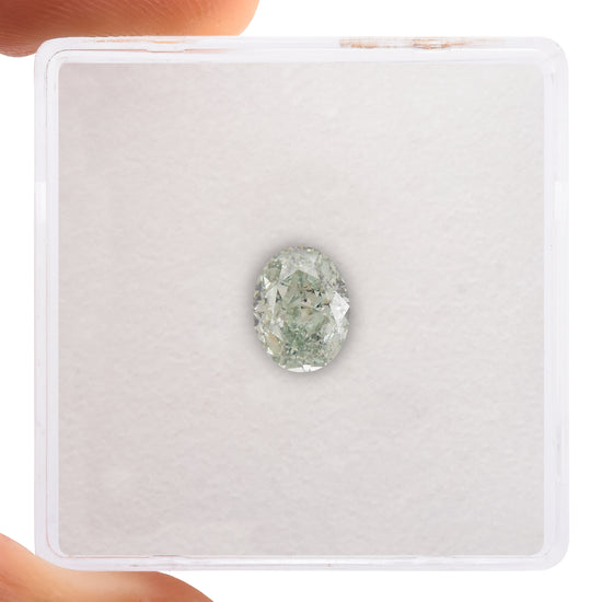 1.01 Carat Fancy Green Oval Diamond SI2 GIA
